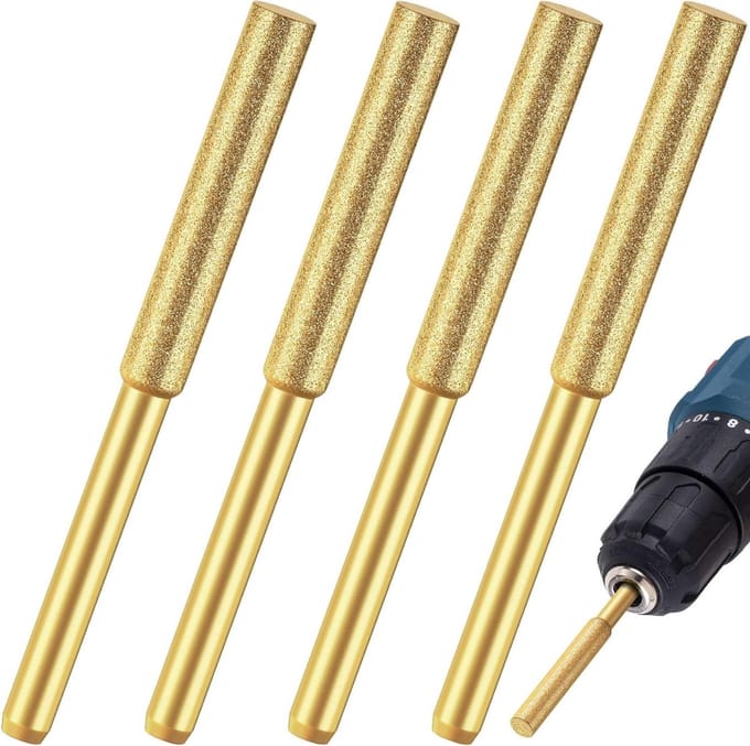 Slijpbits - Metaalvijlen - Metaal slijpen - Titanium gecoat - 4 stuks 4mm - Goud