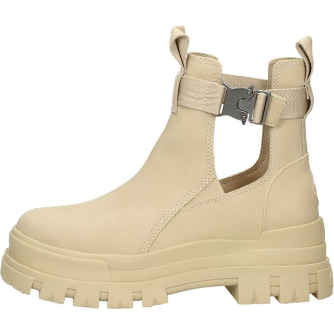 Buffalo Aspha COA Vegan Enkellaarsjes Plat - beige - Maat 36