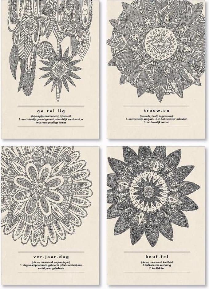 Wenskaarten - Mandala - Set van 4 - Duurzaam cadeau