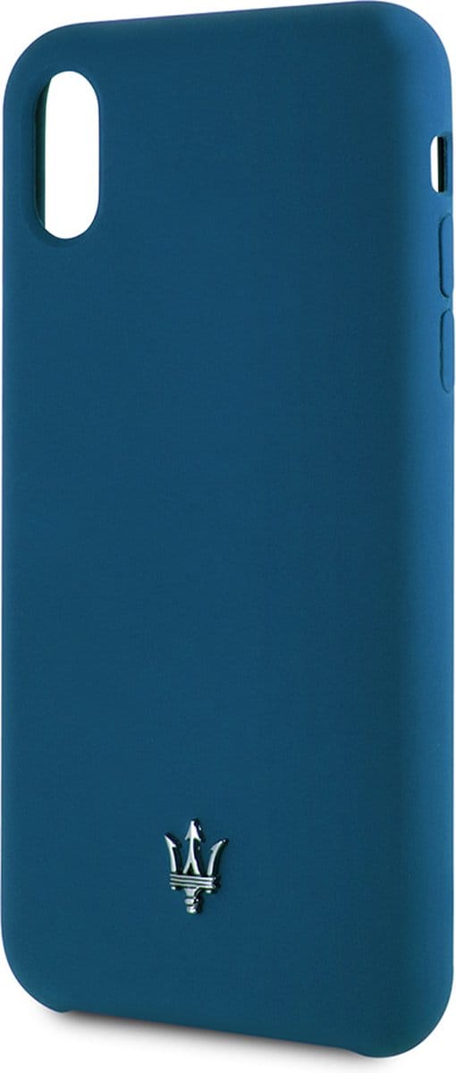 Blauw hoesje van Maserati - Backcover - Soft Touch - iPhone X-Xs - Hoogwaardige kwaliteit