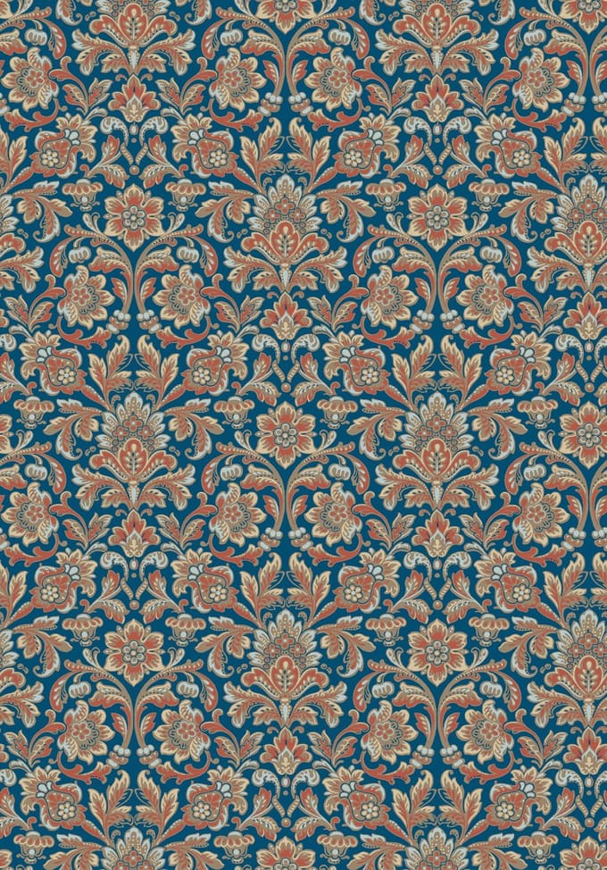 Boråstapeter Vliesbehang 4521 - Anno - Klassiek Blauw - 53cm x 10.05m