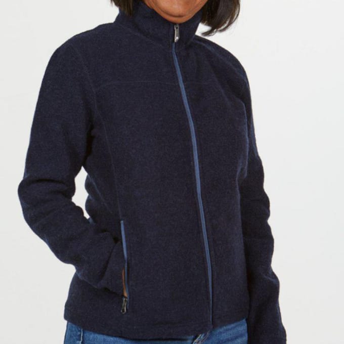 Ivanhoe dames wollen full-zip vest Beata Atlantic Deep - Blauw