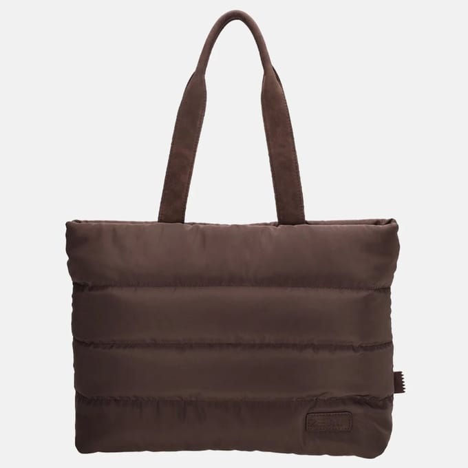 Zebra Trends Elske Shopper - 15,6" Laptoptas - Crossbody Schoudertas - Soft Puffer Tas - Donkerbruin