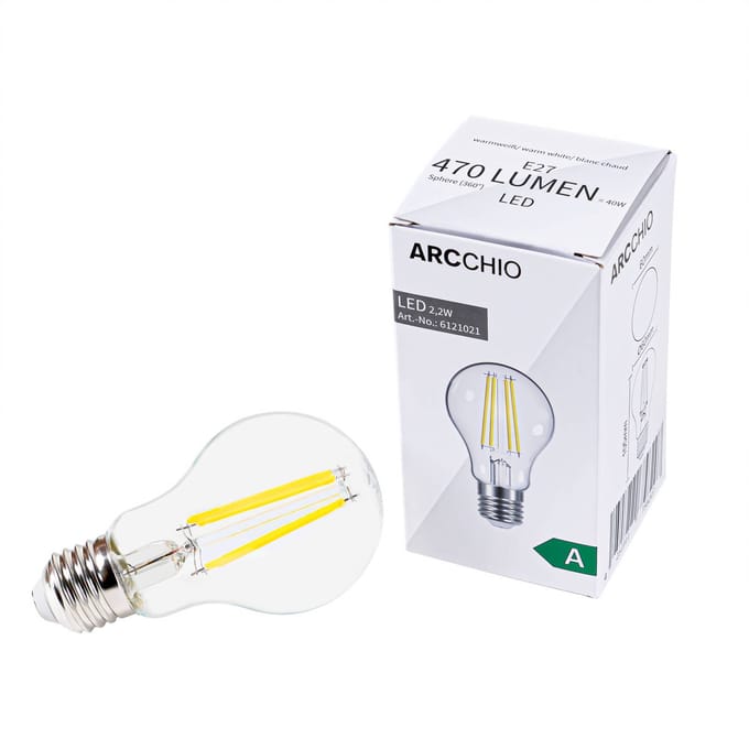Arcchio LED filament lamp, E27, helder, 2,2 W, 2700 K