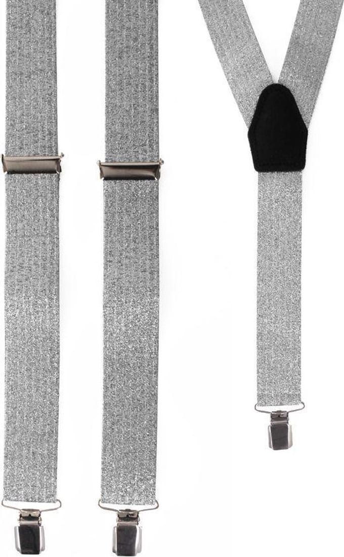 Bretels - Lurex zilver 1 set