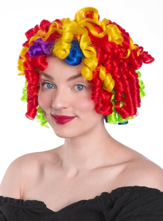 Regenboog clown pruik - Carnaval Kostuum Pruik