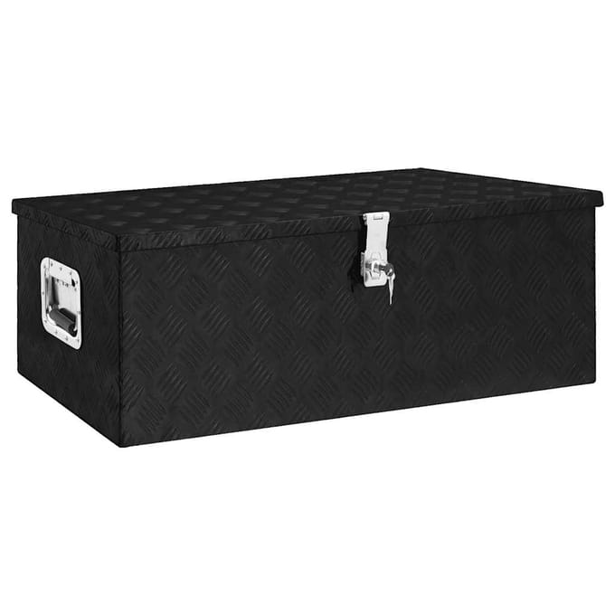 vidaXL - Opbergbox - 90x47x33,5 - cm - aluminium - zwart