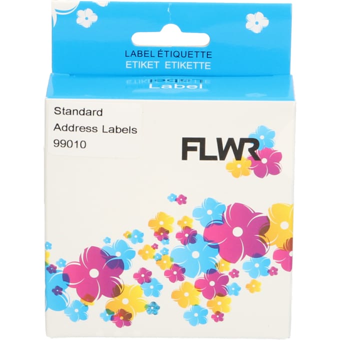 FLWR - Adreslabel / 99010 / 260pcs 89x28 mm - Geschikt voor Dymo