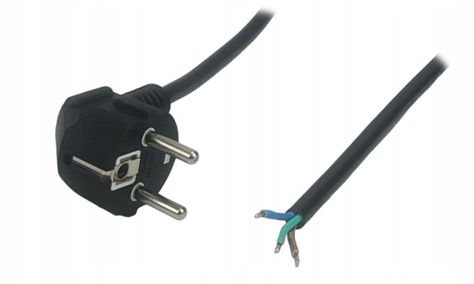 POS Haakse Voedingskabel EU 1,8m 16A, 3x1,0mm², Zwart