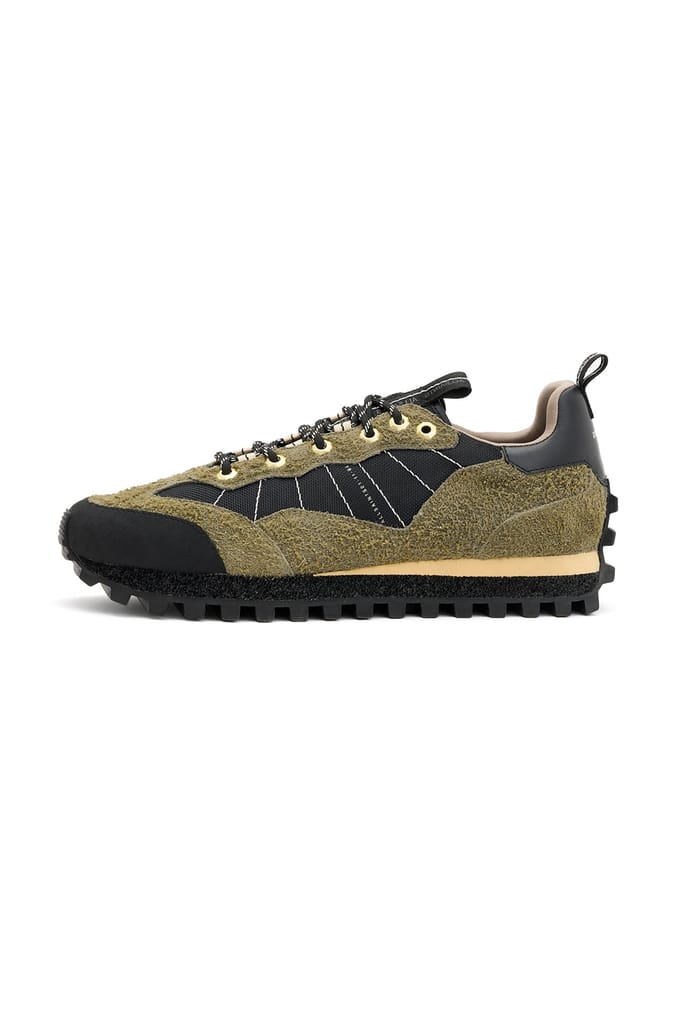 AllSaints Nevis Sneaker Khaki Green/black Maat: 44 | Sneakers Outlet | Heren | Bruin