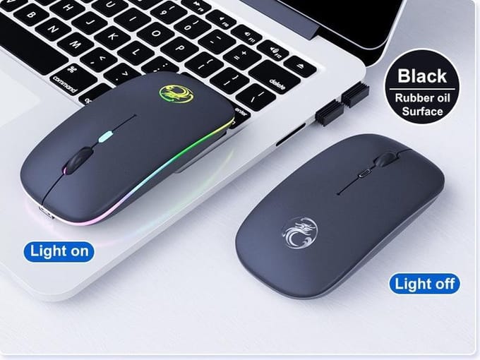 LED Backlit Oplaadbare Bluetooth 5.1 & 2.4G Dual model Draadloze Stille Muis USB Licht Muis