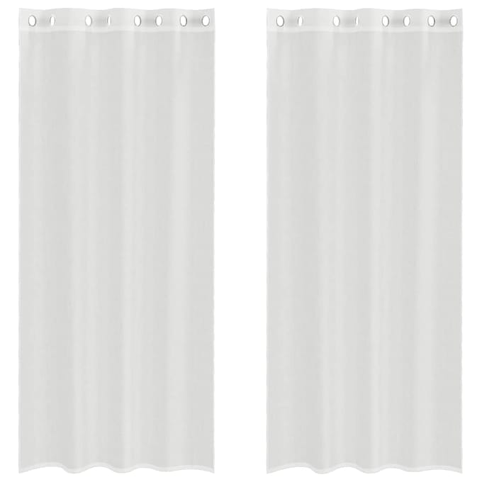 vidaXL - Gordijnen - voile - met - doorvoertules - 2 - st - wit