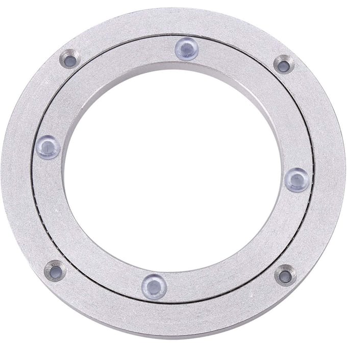 Table à manger ronde à plateau tournant en alliage d'aluminium robuste Type 1 white