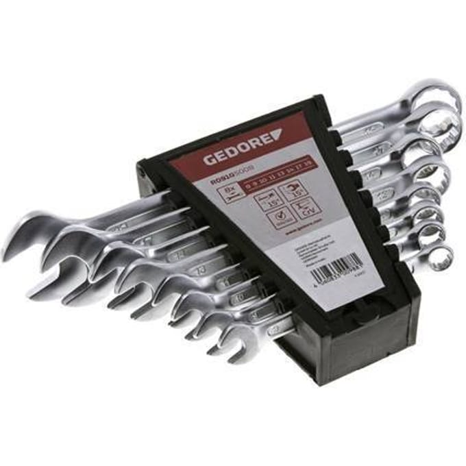 8 - 19mm Gedore Red 8-Delige Set Steeksleutels Met 15 Graden Gebogen Steekring