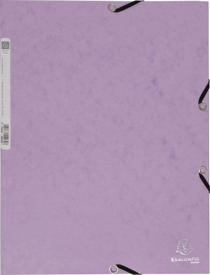 Exacompta 25x AQUAREL - Elastomap in glanskarton 400g/m2 - A4 - Mauve - 55535E