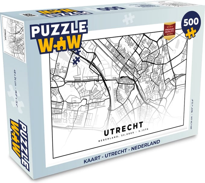 Puzzel Kaart - Utrecht - Nederland - Legpuzzel - Puzzel 500 stukjes