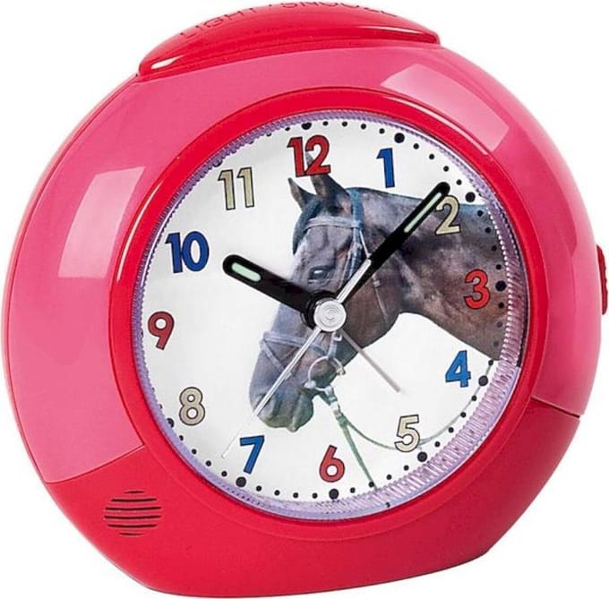 Kinderwekker met paardmotief rood