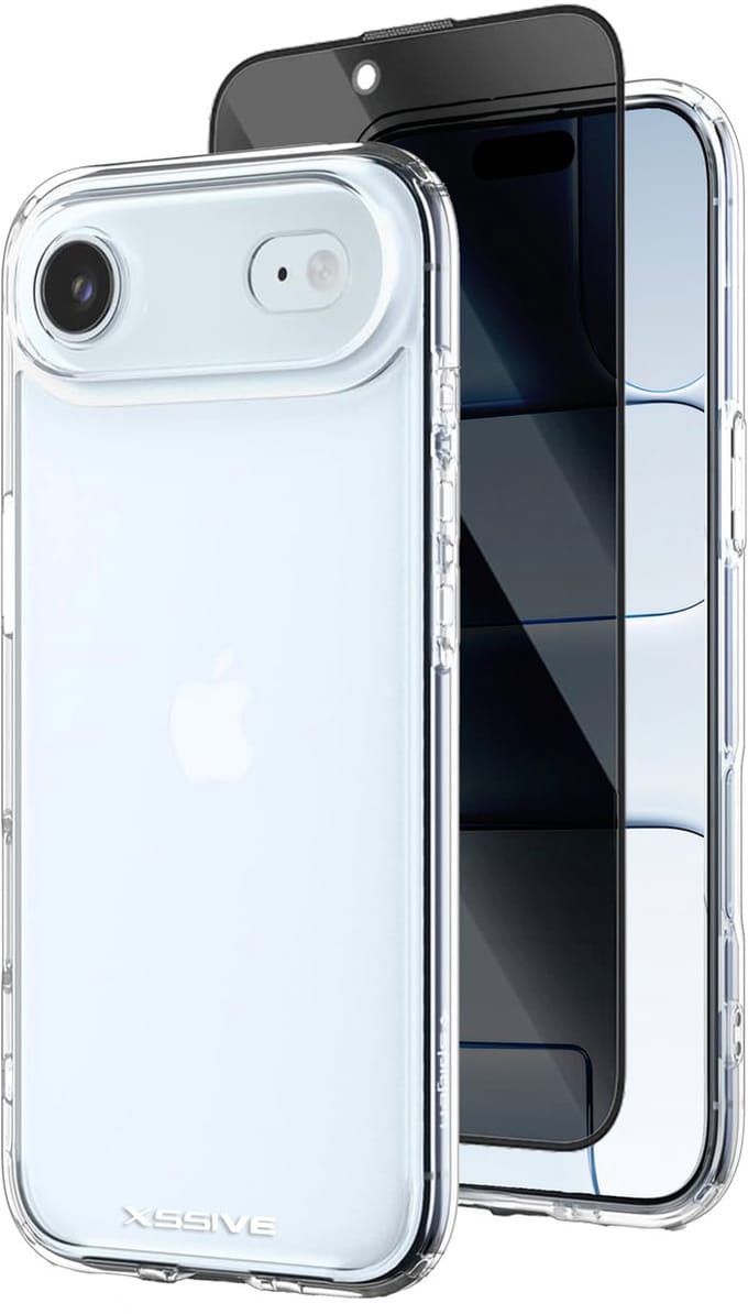 Xssive - Beschermset geschikt voor iPhone Air Hoesje en Privacy Screenprotector - Transparant