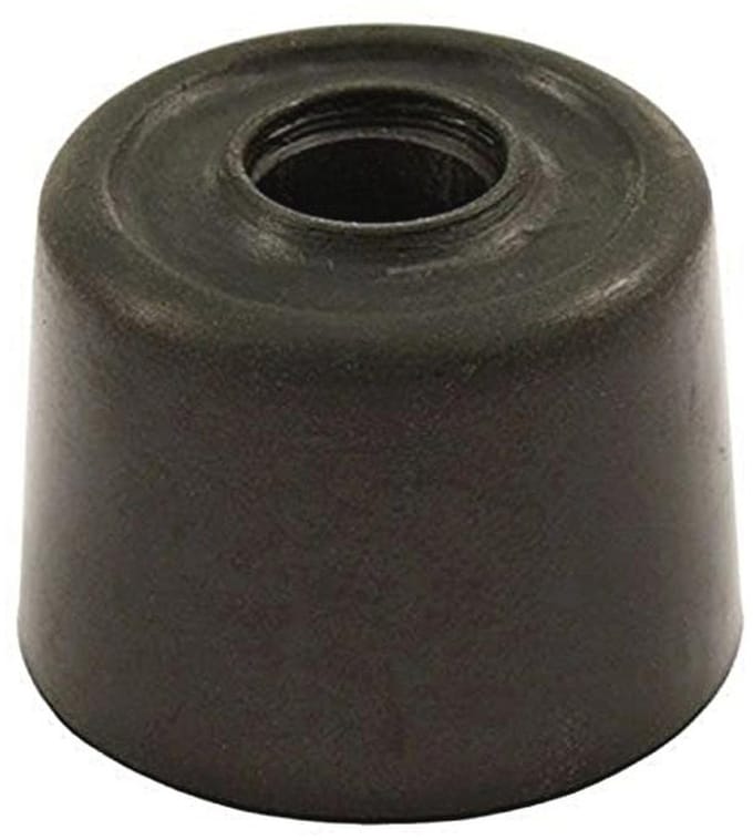Kleine Zwarte Deurstopper - 4 stuks - Vloer of Muur Gemonteerd - 28mm Diameter