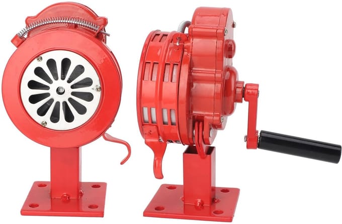 Metalen Handslinger Sirene 110dB Luid Alarm Compacte Luchtraid Sirene - Noodgevallen - Rood .