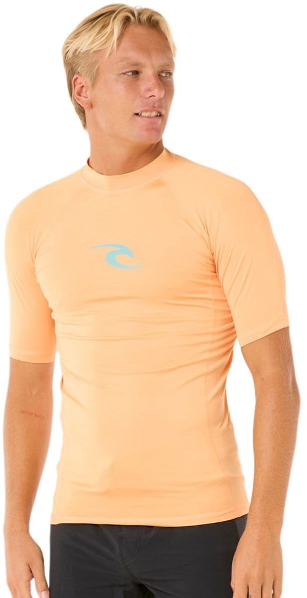 Rip Curl Waves Upf Perf Korte Mouw Rash Guard Oranje S Man