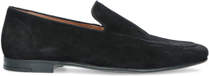 Manfield - Heren - Zwarte suède loafers - Maat 42