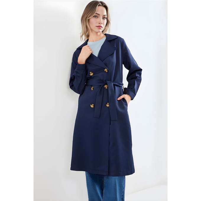 Dubbelzijdige Lange Trenchcoat