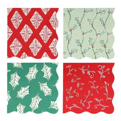Meri meri kerst - servetten large block print