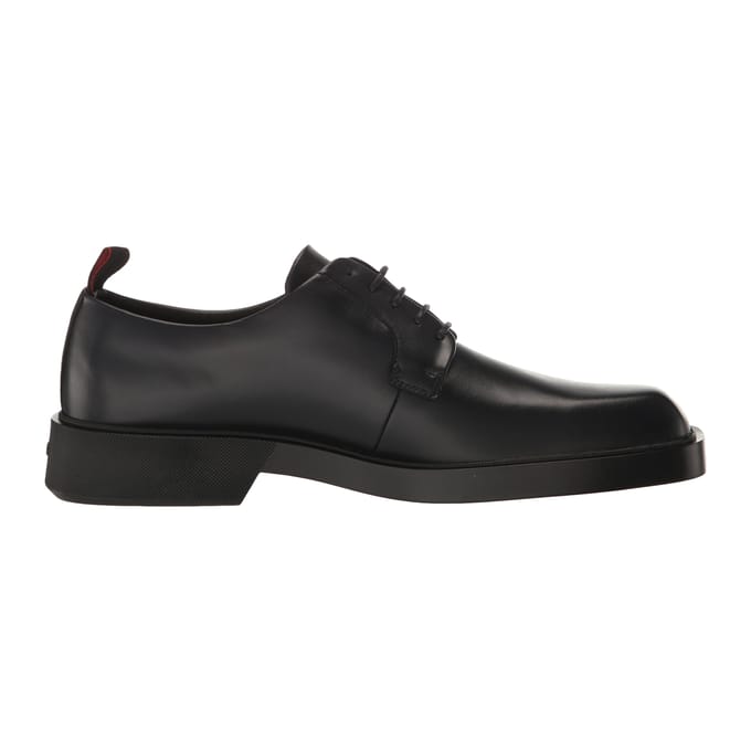 Hugo Heren Leren Platte Derby Schoenen (Zwart)
