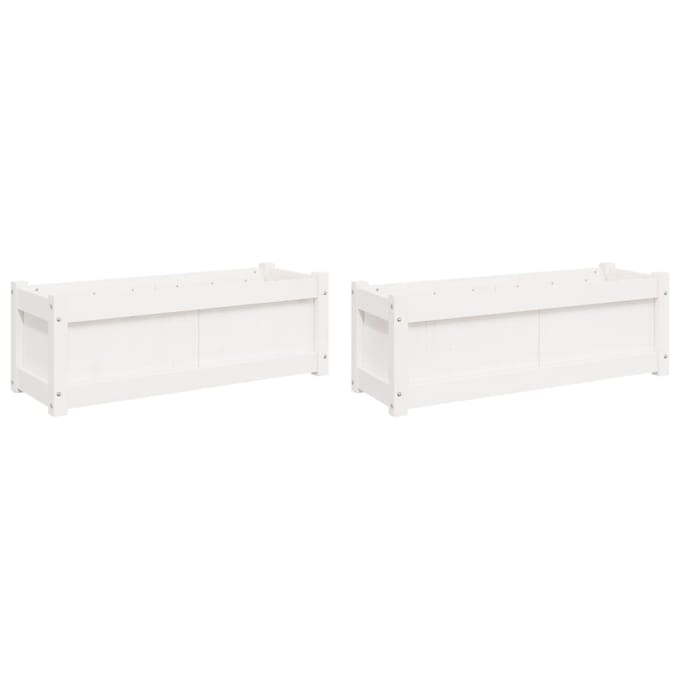vidaXL - Plantenbakken - 2 - st - cm - massief - grenenhout - wit