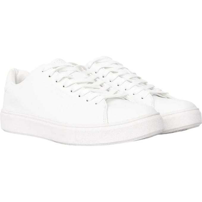 Duck and Cover Heren Kremes PU-trainers met lederlook (Wit)