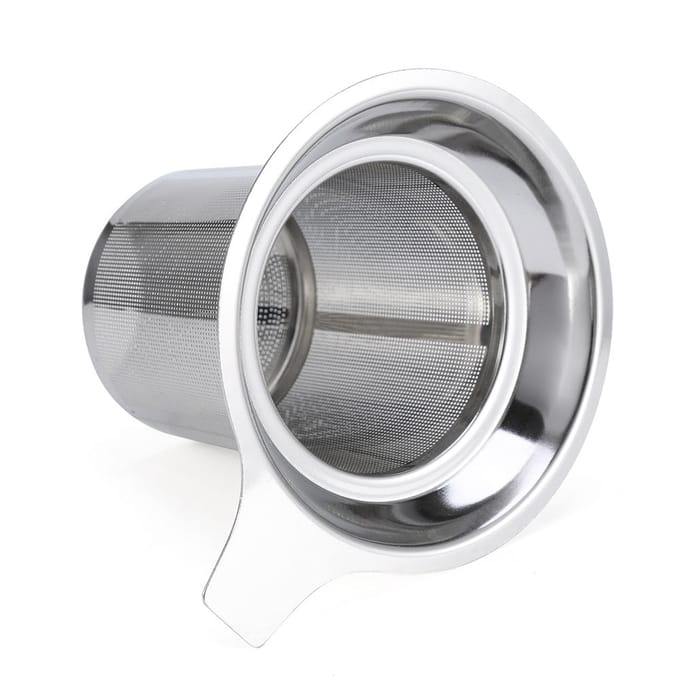 Infuseur à thé en maille d'acier inoxydable Passoire à tasse réutilisable Filtre à épices en feuilles en vrac white