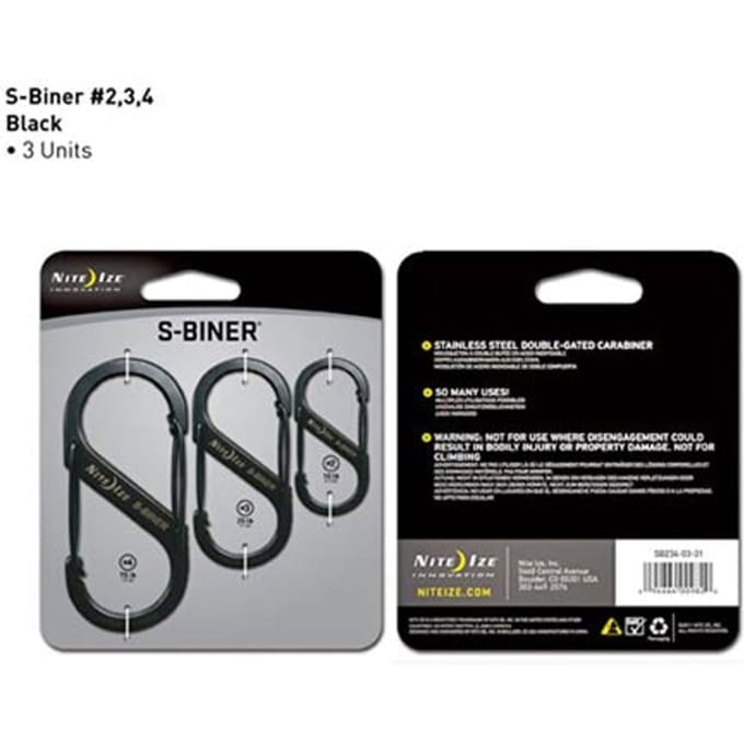 Nite Ize Nite Ize S-biner Karabijnhaak (3 Stuks) - Black