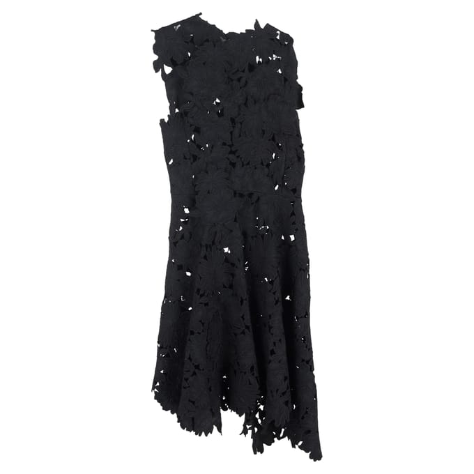Sportmax Kant Midi-jurk in Zwart Polyester