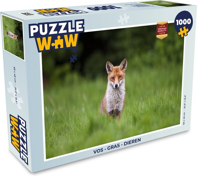 Puzzel Vos - Gras - Dieren - Legpuzzel - Puzzel 1000 stukjes volwassenen