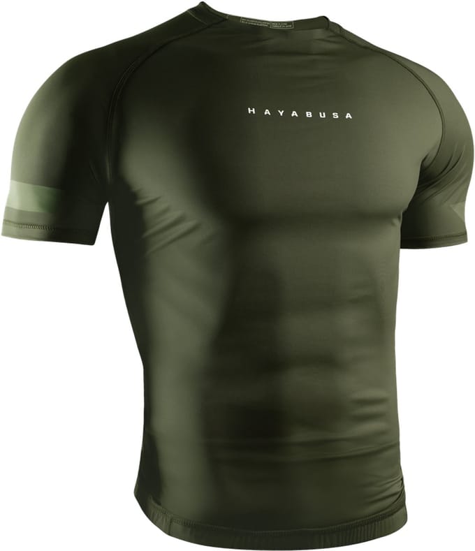 Hayabusa Core Short Sleeve Rashguard voor heren - Donkergroen - maat S