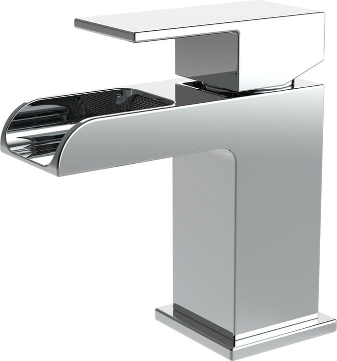 Wastafelkraan - Wastafelmengkraan - Lonis Waterval - Opbouw - Vierkant - Chroom