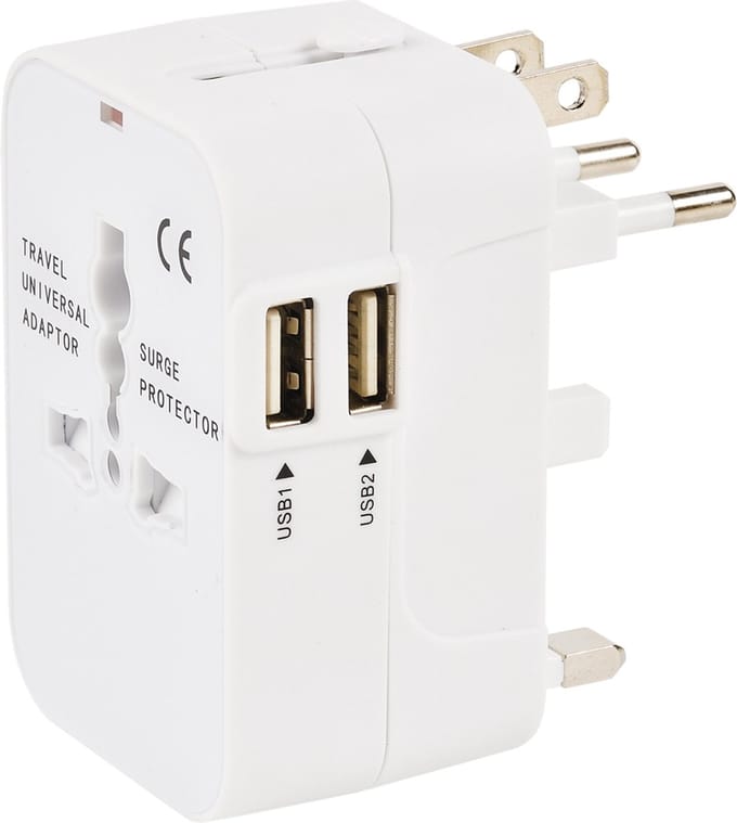 ERARD - REISADAPTER + 2 USB LADERS 2.4A (Smart Charge) - 728752