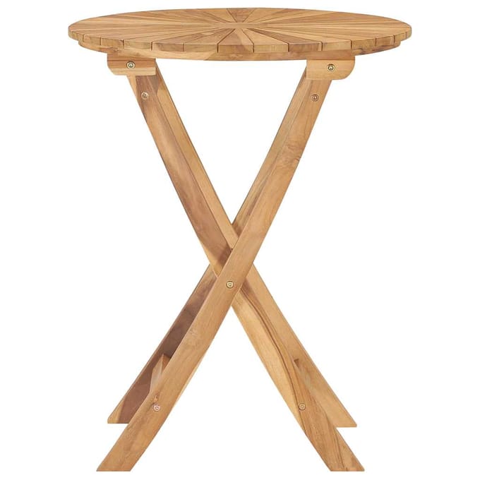 vidaXL - Tuintafel - inklapbaar - Ø60 - cm - massief - teakhout