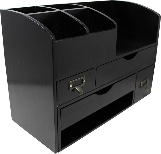 Verstelbare Houten Bureau-Organizer voor Kantoor en Thuis