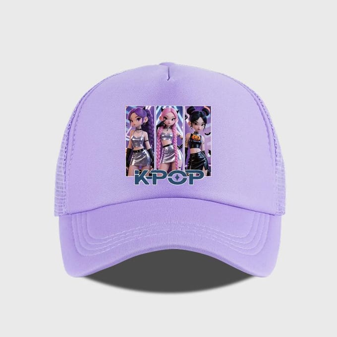 K-Pop Cool Anime Meisje Mesh Baseballpet - Verstelbare Gesp Pet - Unisex K-Pop Straatstijl Hoed white
