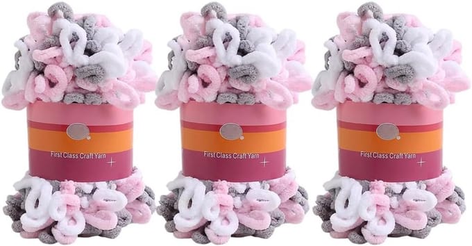 Extra dik garen voor dekens haken en breien - 3 bollen Chenille Pluche