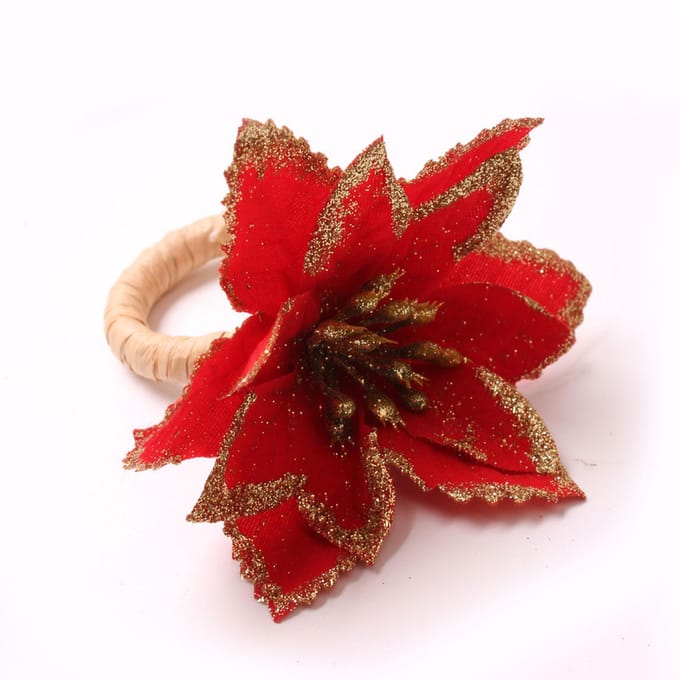 6 STUKS Servet Set Rood Elegant Kerst Bloem Servet voor Verjaardagsfeest Bruiloft brown