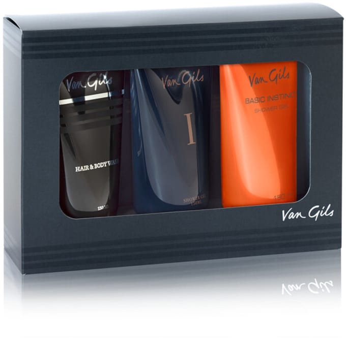 Van Gils Geschenkset Douchegels I 150ml, Basic Instinct 150ml en Strictly for Men 150ml - 3 x 1 set - Voordeelverpakking