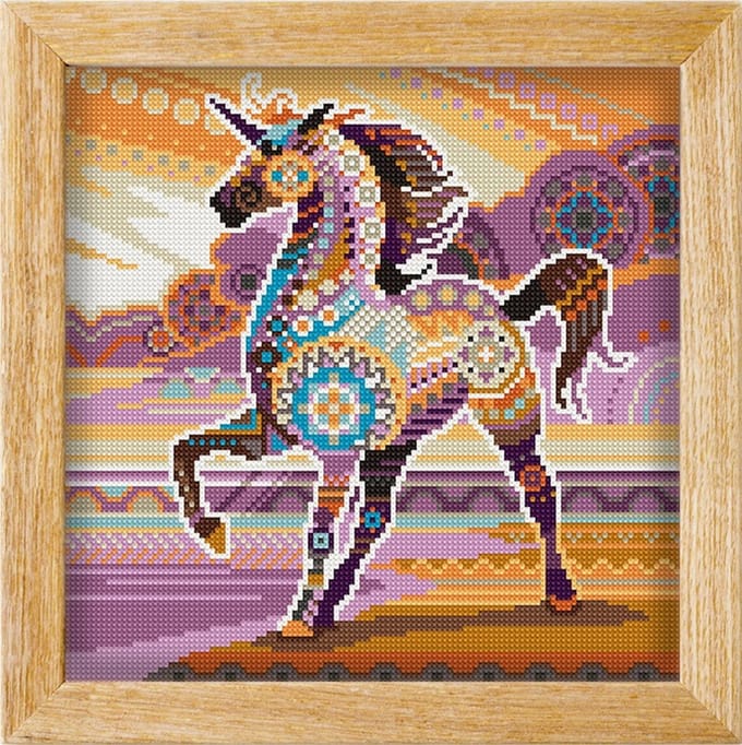 Diamond painting MANDALA EENHOORN - awsome pattern - full diamond painting - vierkante steentjes