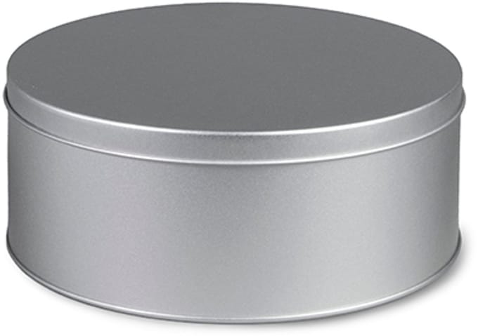 Koekblik rond - zilver