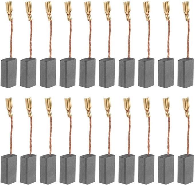 Jhubersproducts - Interchangeable Carbon Brush - 20 Stuks - Vervangbaar - Geel - Geschikt voor Hammer Drill - 5x8x16mm