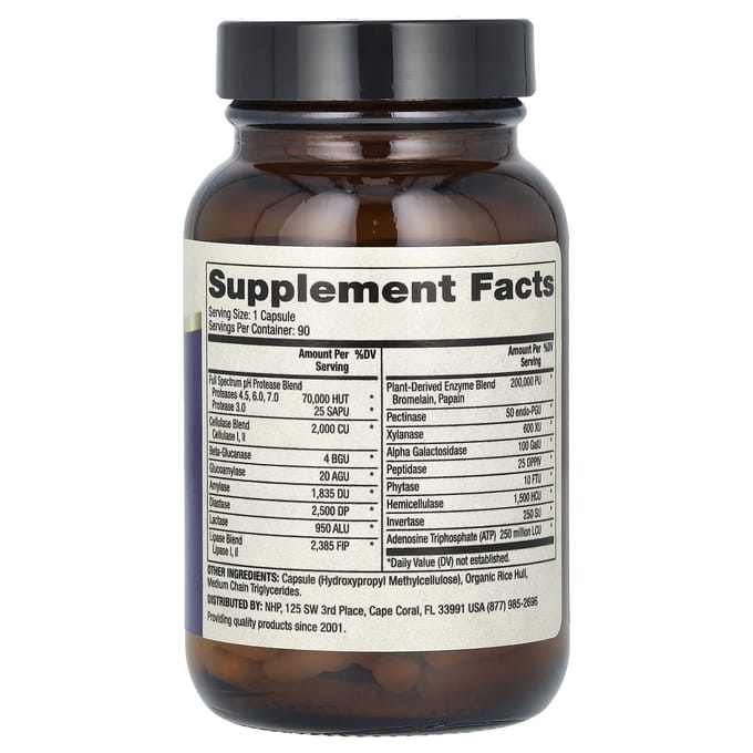 Dr. Mercola - Full Spectrum Enzymes - Cellulase Mengsel - Lipase Mengsel - Protease Mengsel - ATP - 90 capsules