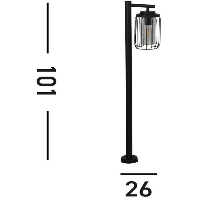 Searchlight Tuinpadverlichting, IP44, zwart, hoogte 100 cm, metaal