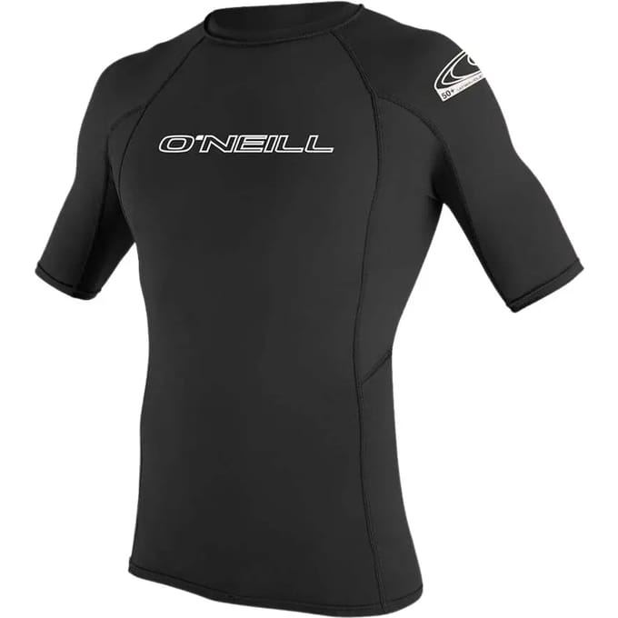 O´neill Wetsuits Basic Skins Crew Korte Mouw Rash Guard Zwart XS